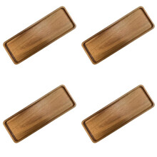 4X Small Wooden Tray for Display - Elegant Walnut Wood Serving Platter for Tea, Coffee, Snacks, Sushi, and Appetizers