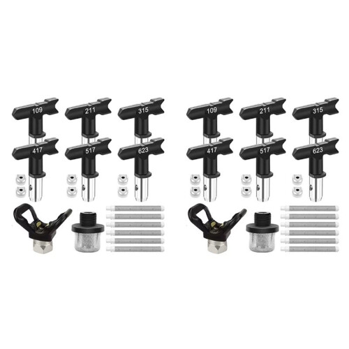 28 Pieces Airless Paint Sprayer Tips Set,Reversible Nozzle Tips ,Filter, Inlet Strainer and Nozzle Tip Guards
