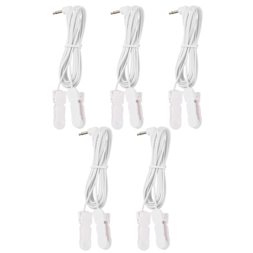 5pcs 3.5mm Copper PVC Ear Clip Electrode Lead Wires for TENS Unit