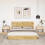 VidaXL vidaXL Bed Frame with Headboard without Mattress 150x200 cm King Size Solid Wood Oak 3