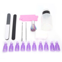 Professional Acrylic Nail Polish Remover Tools Kit with Cuticle Pusher & File