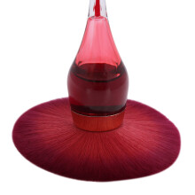 Nail Dust Cleaning Brush – Fiber Wool, Rose Red, 14.5cm Handle