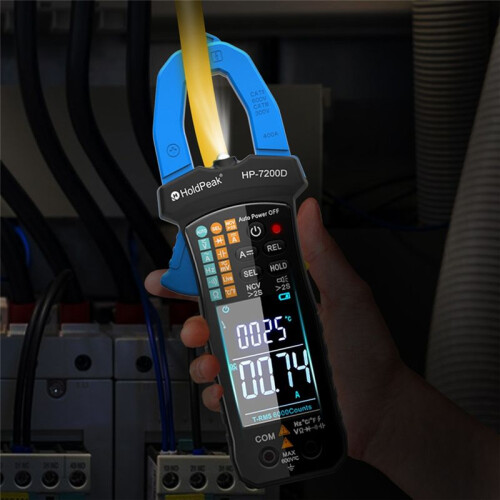 HoldPeak -7200D Digital Clamp Meter, TRMS 6000 Counts Multimeter with Auto Range,AC/ Voltage & Current Measurement 2