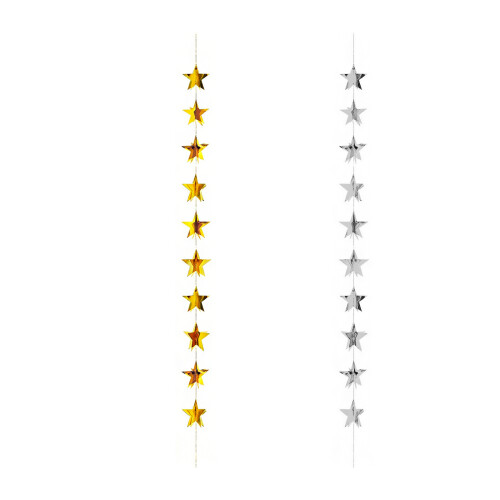 Decorative 3D Metallic Star Streamers For Party Wedding-Silver 1