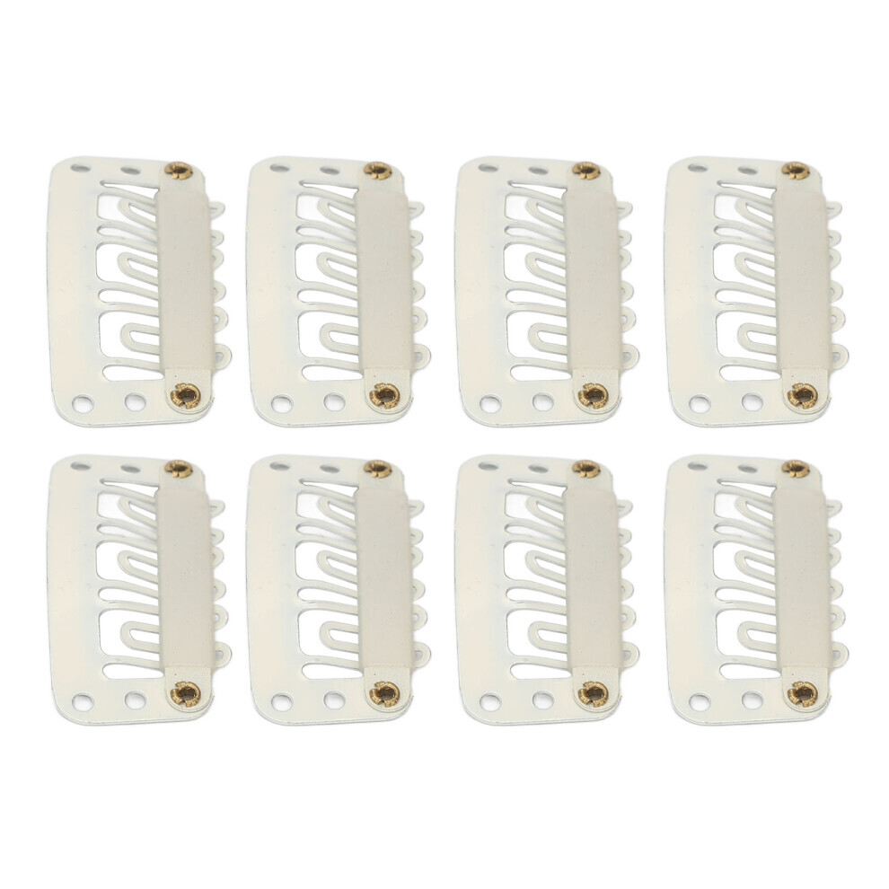 Unisex Cream 100Pcs Wig Snap Clip U Shape 6 Teeth Safe Hairpiece Comb Clips For Diy Hair Extension Hat Beige