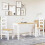 VidaXL vidaXL 3 Piece Dining Set PANAMA White Solid Wood Pine 3