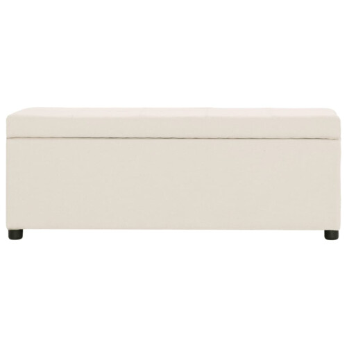 VidaXL vidaXL Bank mit Staufach 116 cm Creme Polyester 1