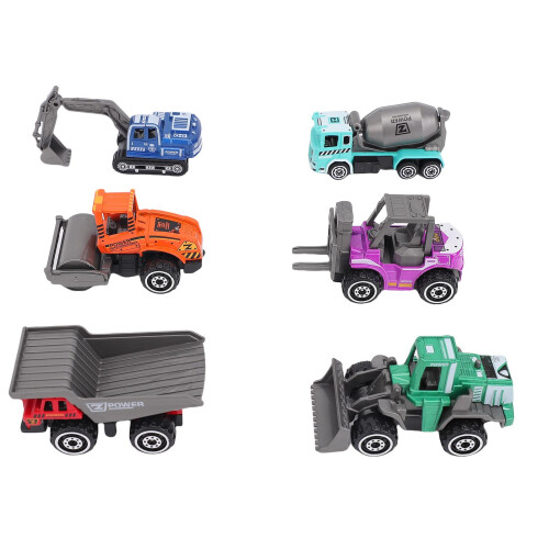 6 Stück Legierungs-Baumaschinenmodell-Set bunt 1