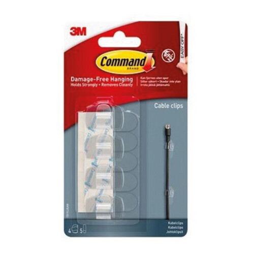 Command 17017CLR Clear Round Cord Clips 4pk