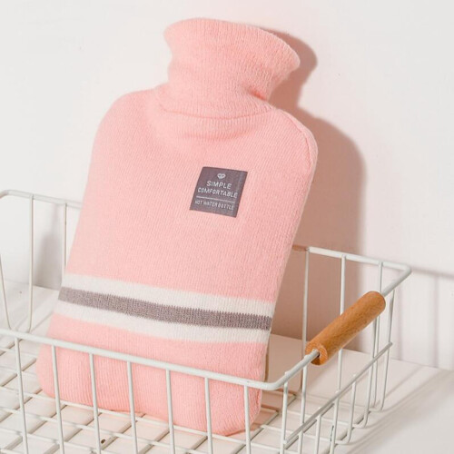 Refillable PVC Hot Water Bottle with Knitted Cover 1L 1
