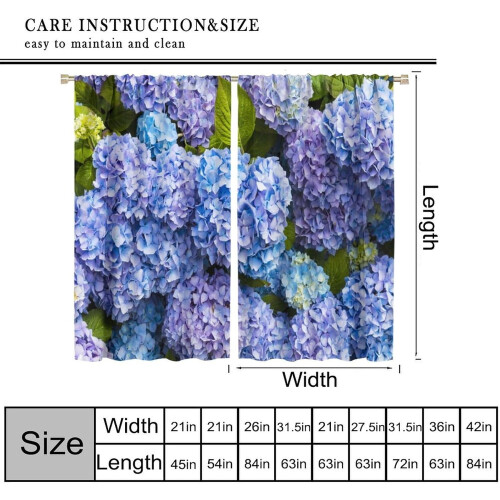 Vintage Purple Hydrangea Curtains Rod Pocket Thermal 2 1