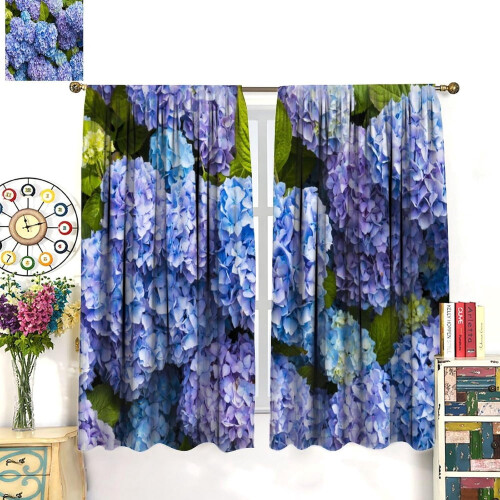 Vintage Purple Hydrangea Curtains Rod Pocket Thermal 2 2