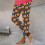 Women's pumpkin print leggings plus size ankle length 4