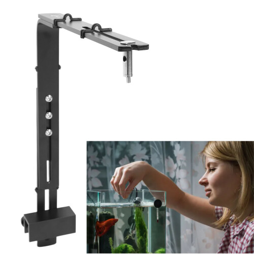 Aluminum Alloy Adjustable Fish Tank Light Stand, Black 2
