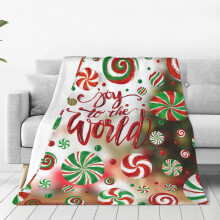 Christmas Red Green Candy Printed Throw Blanket，Kids Adults Soft Lightweight Flannel Fleece Blanket for Couch Sofa Bed Living Room 60"80"