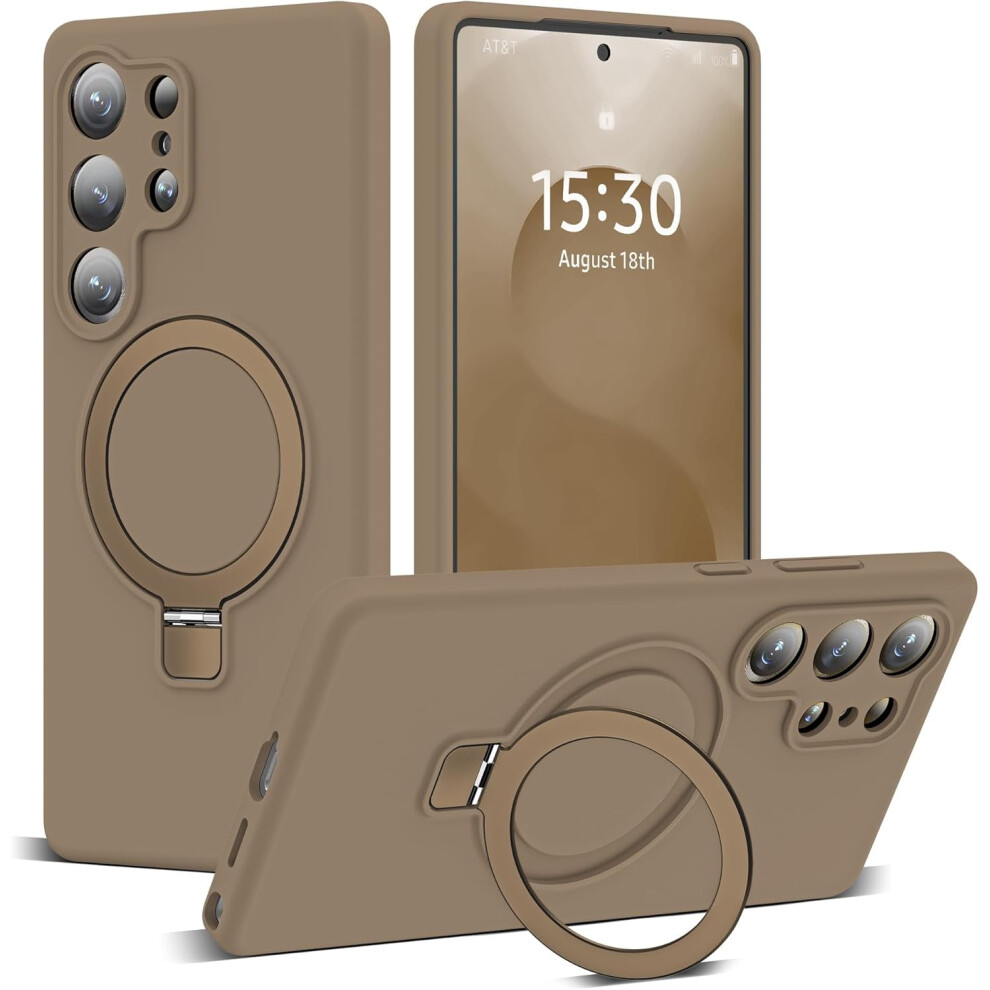 Slim Liquid Silicone Case For Samsung Galaxy S25 Ultra 6.9'' Â Compatible With Magsafe & Magnetic Ring Stand, Military-Grade Protection 9489952303079
