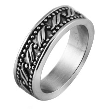 Men's Women's Stainless Steel 7MM Vintage Trendy Personalized Punk Ring Silver Size 10