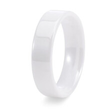 Men's and Women's Ceramic 6MM Classic Delicate Polishing Engagement Wedding Band Ring White Size 11
