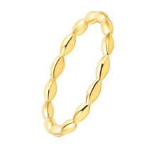 Women's Stainless Steel 2MM High Polished Simple Teardrop Oval Stacking Ring Gold Size 5