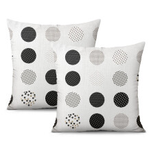 Black Spots Square Pillow Covers, 18x18", Soft Linen, Double-Sided Print, Set of 2, for Sofa/Couch/Outdoor – Compatible with Standard Pillows