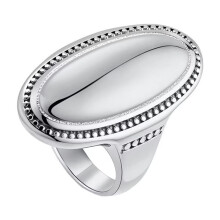 Women's Stainless Steel Chunky Statement Simple Trendy Oval Engagement Ring Silver Size 7