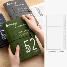 52 Weeks Couple Savings Challenge Folder with Envelope Cover, Reusable Budget Book & Planner – Compatible with Standard Organizers