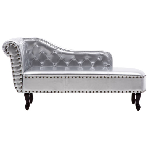 VidaXL vidaXL Chaiselongue Silbern Kunstleder 2