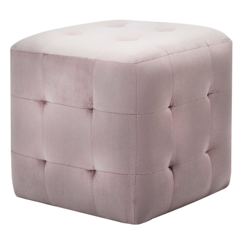 VidaXL vidaXL Pouf 2 Stk. Rosa 30x30x30 cm Samtstoff 1
