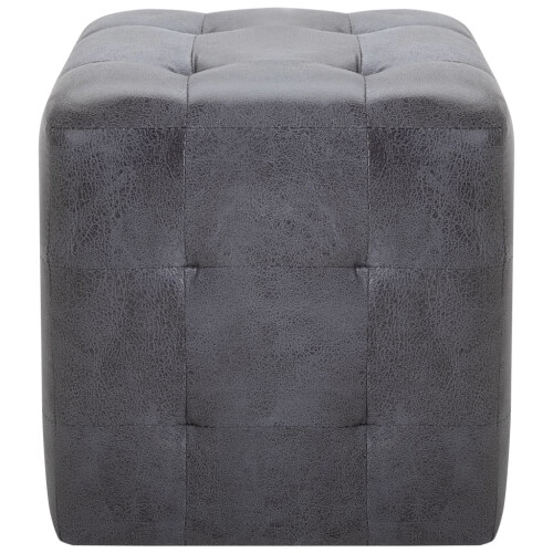 VidaXL vidaXL Pouf 2 Stk. Grau 30x30x30 cm Wildleder-Optik 2