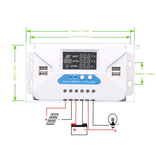 30 A Autoadaptive Solar-Laderegler Li-ion 1