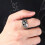 Men's Alloy Square Wolf Head Ring Gold Silver Size 9 4