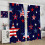 4th of July Curtains Blue White Stars Stripes 2-Panel Set 5