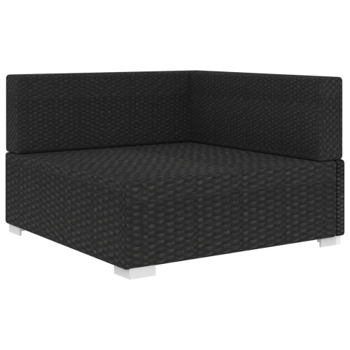 VidaXL vidaXL Modular-Sofa-Eckteil 1 Stk. + Auflagen Poly Rattan Schwarz 1