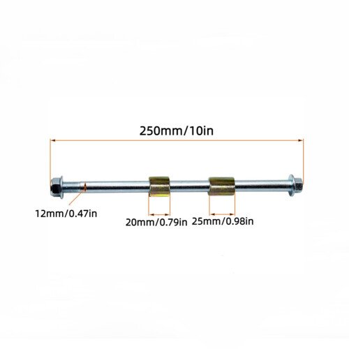 Άξονας τροχού μοτοσικλέτας 70cc90cc110cc125cc12mm εμπρός πίσω άξονας τροχού μοτοσικλέτας 1