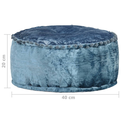 VidaXL vidaXL Pouf Rund Samt 40x20 cm Blau 2