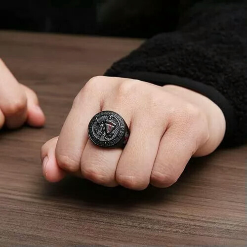 Sword Shield Warrior Ring Stainless Steel Size 8 1