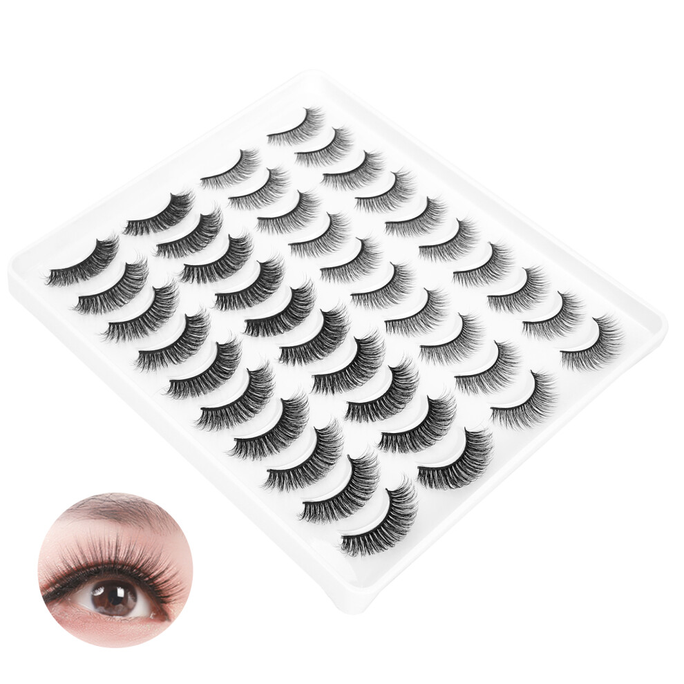 20 Pairs Long Thick Curly False Eyelashes Set for Daily & Special Occasions