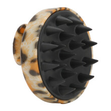 Leopard Pattern Silicone Scalp Exfoliator Brush for Hair Washing & Massage