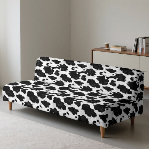 Cow Print Stretch Sofa Slipcover Armless Dustproof Washable 2