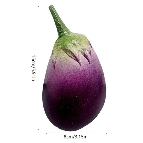 6pcs Artificial Eggplants Simulation Plastic Eggplants Realistic Vegetable for Kitchen Parties Decorations Pho 2