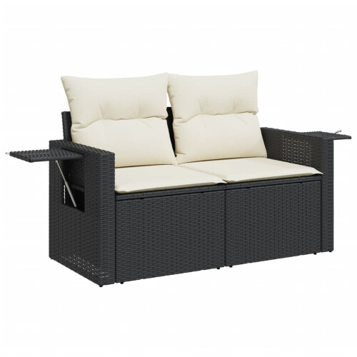 VidaXL vidaXL 11-tlg. Garten-Sofagarnitur mit Kissen Schwarz Poly Rattan 2