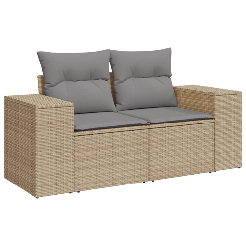 VidaXL vidaXL 4-tlg. Garten-Sofagarnitur mit Kissen Beige Poly Rattan 2