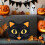 Coussin décoratif d'Halloween Chat Noir 18x18 2