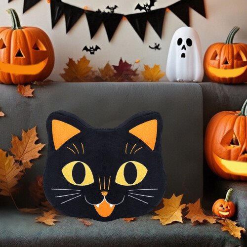 Coussin décoratif d'Halloween Chat Noir 18x18 1