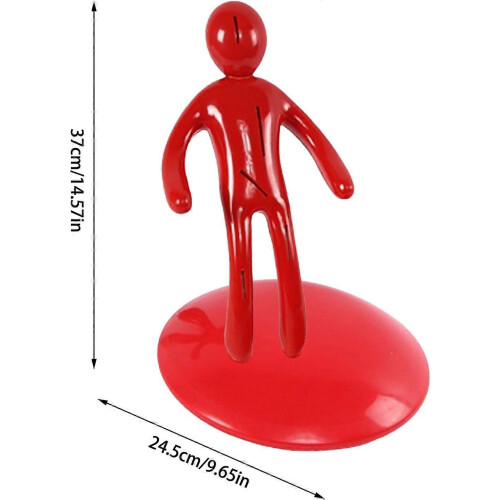 Human Shaped Knife Block Holder with , Creative Kitchen Storage Decor Red 2