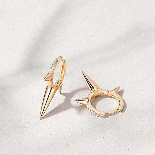 Gold Spike Hoop Earrings Gold Plated Dainty Ear Cute Small Dagger Spike Sleeper Dangle Drop Tiny Boho Beach Si 1