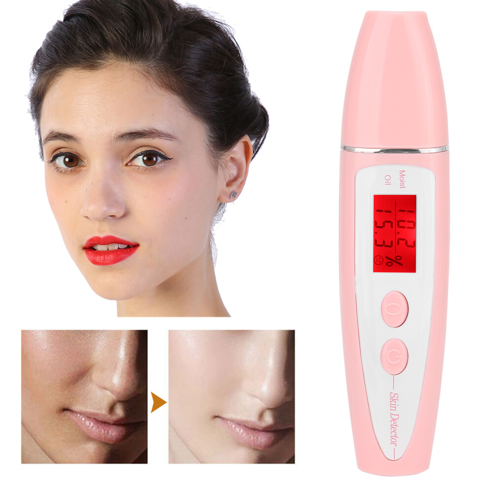 Pink High Sensitive Lcd Skin Analyzer Moisture Water Oil Tester