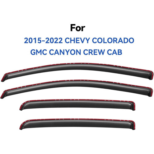 Ενσωματωμένα προστατευτικά βροχής για Chevy Colorado Crew Cab 2015-2022, ανεμοθώρακες 2