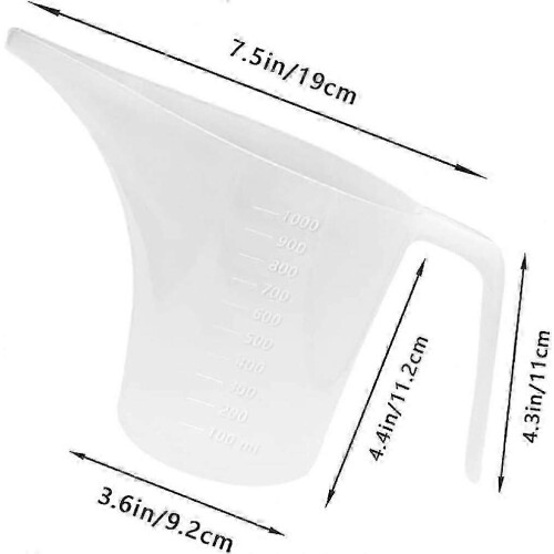 4 Pack Plastic Funnel Pitcher,Measuring Cup with Long Spout,Large Capacity Easy Pour Cup,Perfect for Bakeware 1
