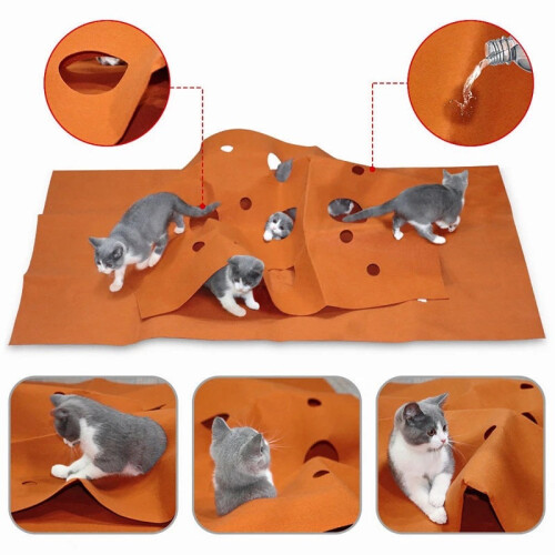 Pet Activity Play Mat Cat Toy Bite Training Blanket For Pets Stress Release WCC 2